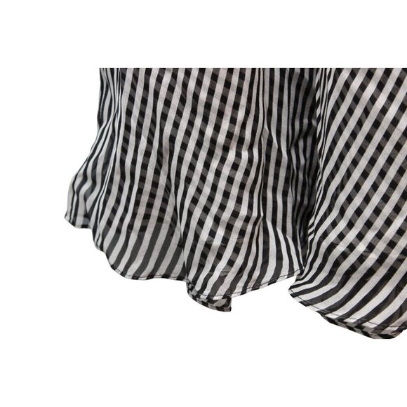 NWT Jones New York Midi Skirt Size 10 Gingham Plaid 100% Silk Flowy A-Line Chic - Picture 7 of 13